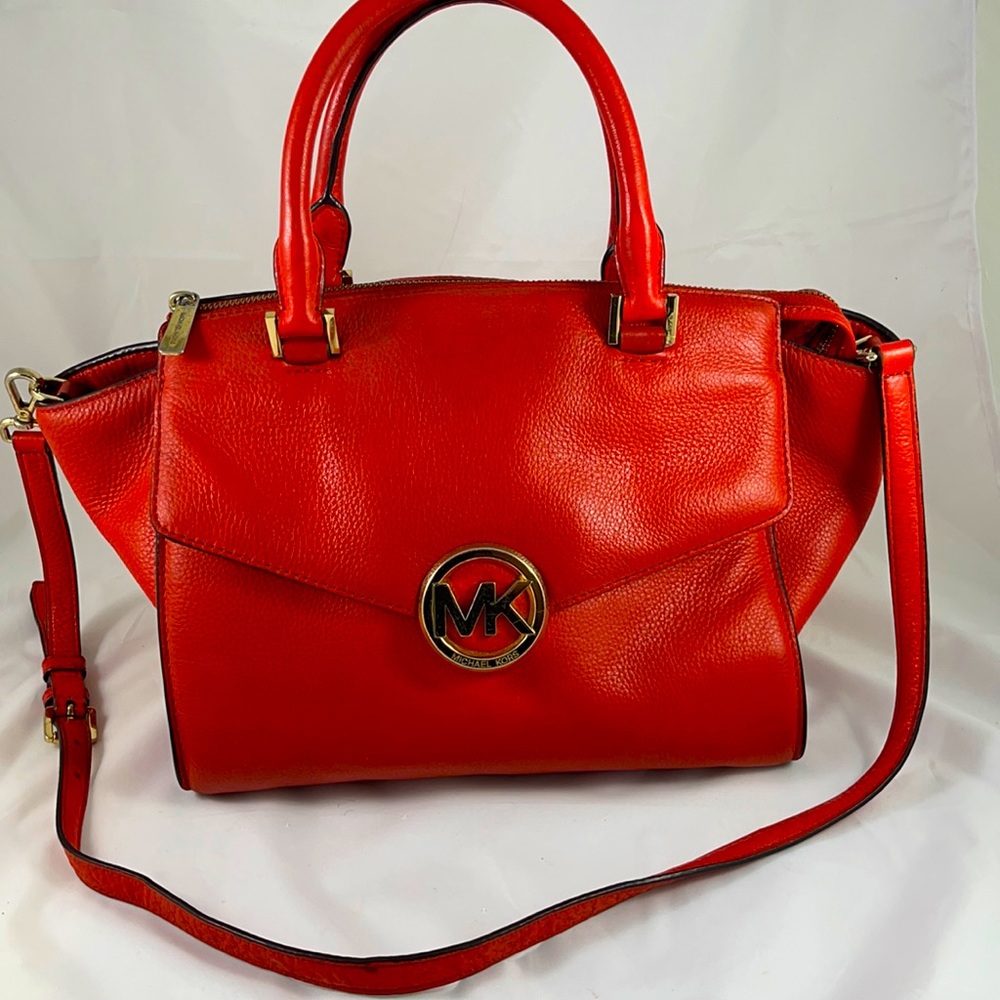 Michael Kors Hudson Leather Satchel Bag